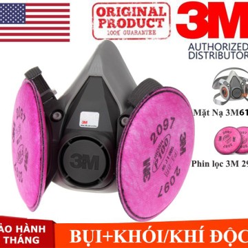 Mặt nạ 3M 6100 + Phin 2097 chống virus, vi khuẩn, bụi