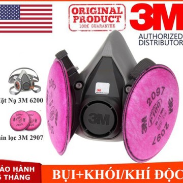 Mặt nạ 3M 6200 + Phin 2097 chống virus, vi khuẩn, bụi