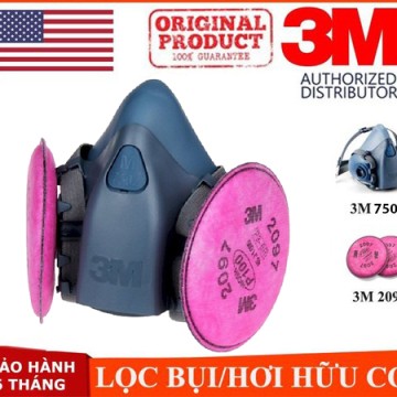 Mặt nạ 3M 7501 + Phin 2097 chống virus, vi khuẩn, bụi