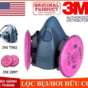 Mặt nạ 3M 7502 + Phin 2097 chống virus, vi khuẩn, bụi