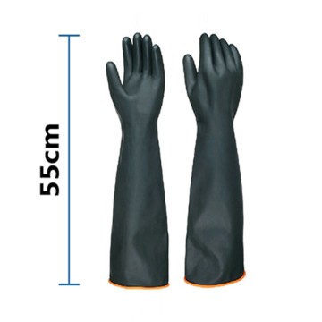 Găng tay cao su chống acid đen dài 55cm