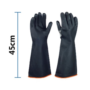 Găng tay cao su chống acid đen dài 45cm