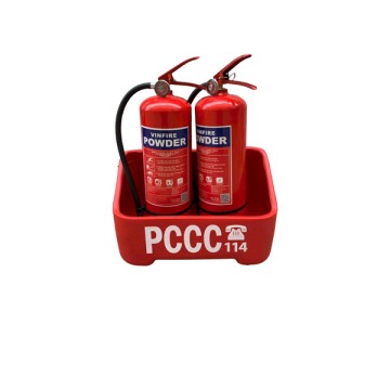 Kệ nhựa đựng 2 bình cứu hỏa, hàng đẹp, chất lượng cao, an toàn và chịu lực va đập tốt