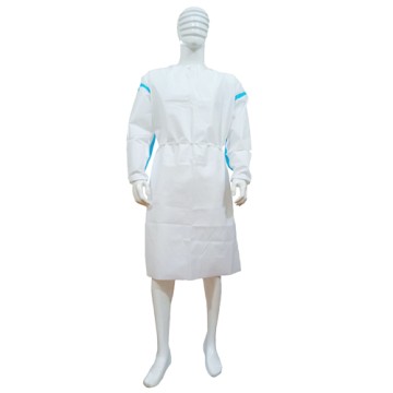 Áo choàng vải không dệt trắng seam xanh