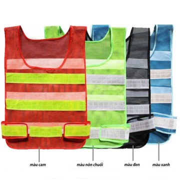 Áo phản quang lưới nhựa – Phản quang ngang