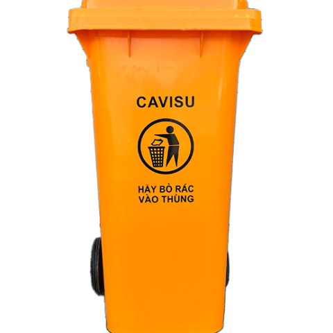 Thùng rác nhập khẩu CAVISU 120 lít màu Cam