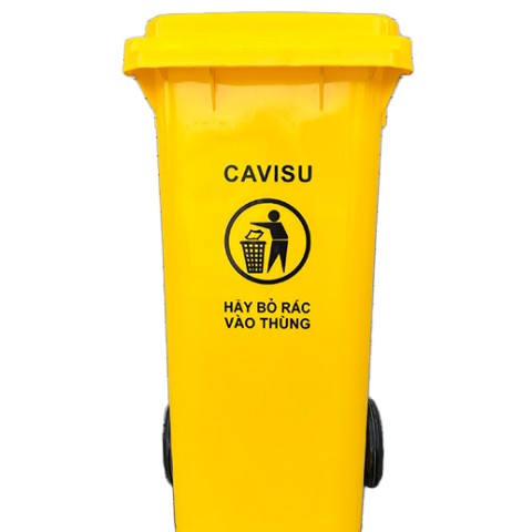 Thùng rác nhập khẩu CAVISU 120 lít màu Vàng