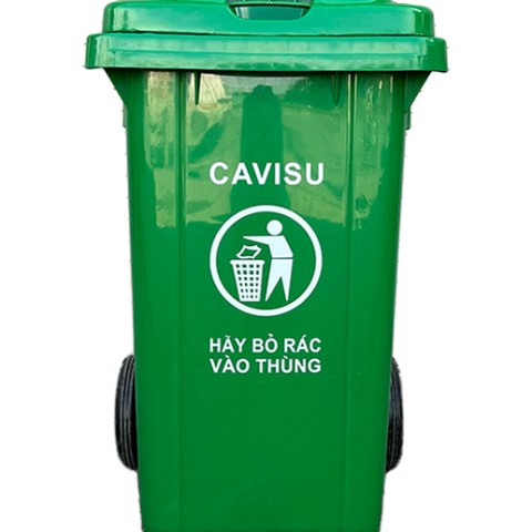 Thùng rác nhập khẩu CAVISU 240 lít màu Xanh lá