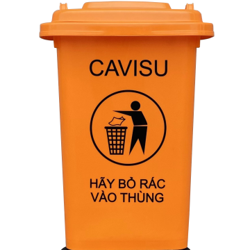Thùng rác nhập khẩu CAVISU 60 lít màu cam