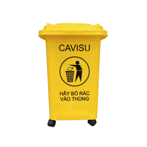 Thùng rác nhập khẩu CAVISU 60 lít màu vàng