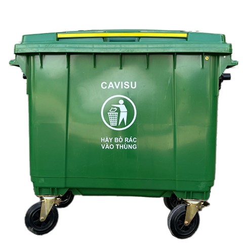 Thùng rác nhập khẩu CAVISU 660 lít màu Xanh lá