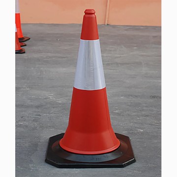 Cọc tiêu đỏ – phản quang trắng đế cao su 001 100cm