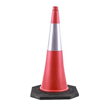 Cọc tiêu đỏ – phản quang trắng đế cao su 75cm [:en]Cọc tiêu đỏ – phản quang trắng đế cao su