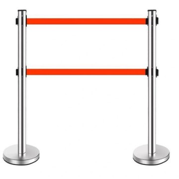 Cột chắn inox dây kéo căng 2 dây song song