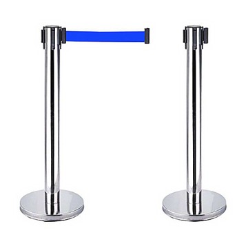 Rào chắn phân cách cột inox màu xanh loại 3m