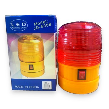 Đèn cảnh báo chạy bằng 4 pin có đế nam châm không còi