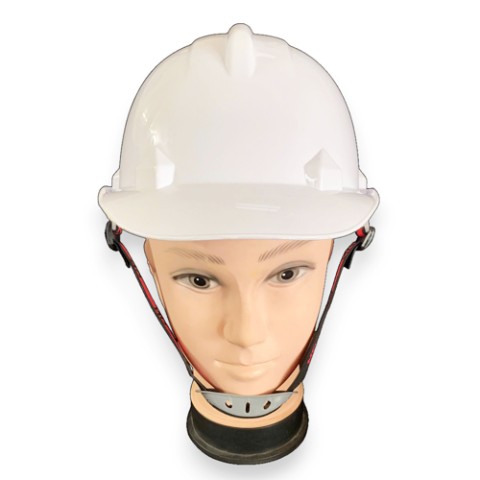 Mũ bảo hộ lao động N30 núm vặn quai chun màu trắng không xốp