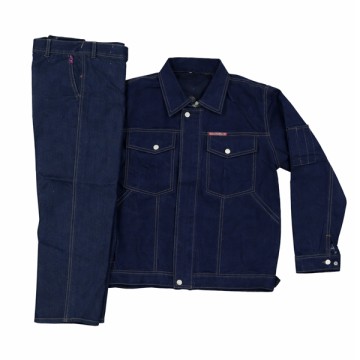 Bộ quần áo Vải Bò chống nóng - Chống Cháy loại dày Cúc Đồng