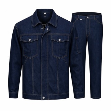 Bộ quần áo Vải Bò chống nóng - Chống Cháy loại dày Cúc Inox