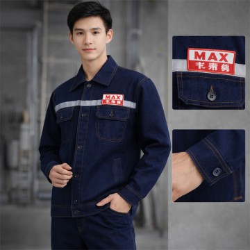 Bộ quần áo Vải Bò chống nóng - Chống Cháy loại thường Cúc nhựa