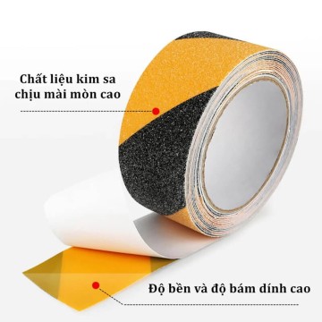 Cuộn dán sàn chống trơn trượt màu vàng đen loại 15m