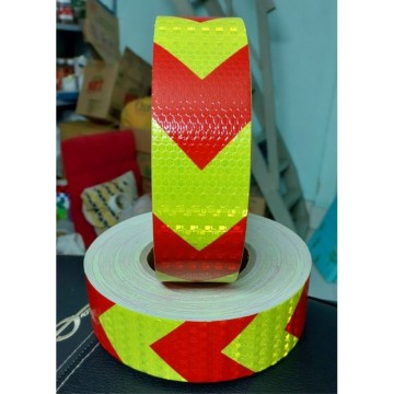 Cuộn dán Phản Quang vàng nghệ mũi tên đỏ