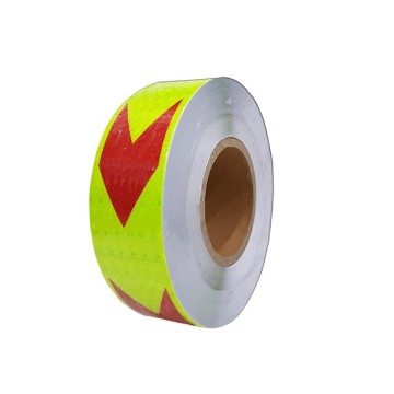 Cuộn dán Phản Quang vàng chanh mũi tên đỏ