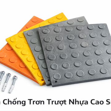 Tấm chống trơn trượt chỉ dẫn cho người khuyết tật - Nhựa cao su