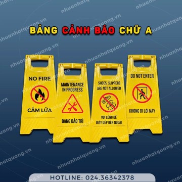 Bảng chú ý, cảnh báo nhựa các loại chữ A 
