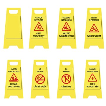 Bảng chú ý, cảnh báo nhựa các loại chữ A 