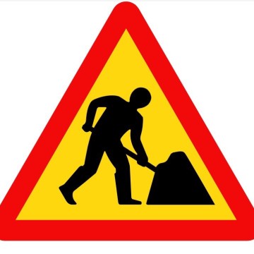 Biển cảnh báo tam giác phản quang ( Công trường đang thi công )