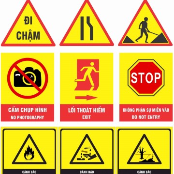 Biển cảnh báo các loại không chân - có phản quang 
