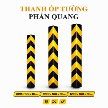 Thanh ốp cột - ốp tường cao su vuông có phản quang