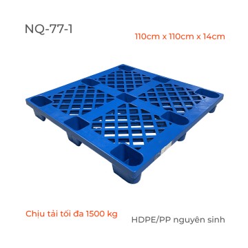 Kệ Nhựa Pallet Chân cốc màu Xanh -1100mmx1100mmx140mm - Chịu Tải 1500kg - PALLET-NQ-77-1