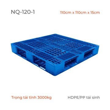 Kệ Nhựa Pallet liền khối Chịu Tải - màu đen -1100mmx1100mmx150mm - NQ-120-1