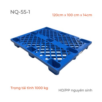 Kệ Nhựa Pallet Chân Cốc Màu Xanh -1200mmx1000mmx140mm - Chịu Tải - NQ-55-1