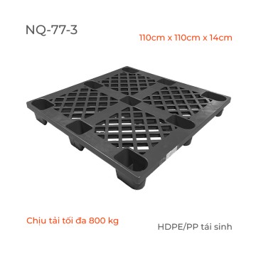 Kệ Nhựa Pallet Chân cốc màu đen -1100mmx1100mmx140mm - Chịu Tải - NQ-77-3