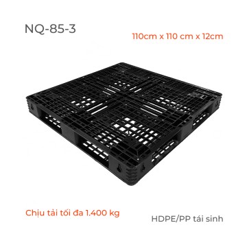 Kệ Nhựa Pallet liền khối Chịu Tải - màu đen -1100mmx1100mmx120mm - NQ-85-3