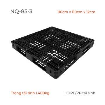 Kệ Nhựa Pallet liền khối Chịu Tải - màu đen -1100mmx1100mmx120mm - NQ-85-3