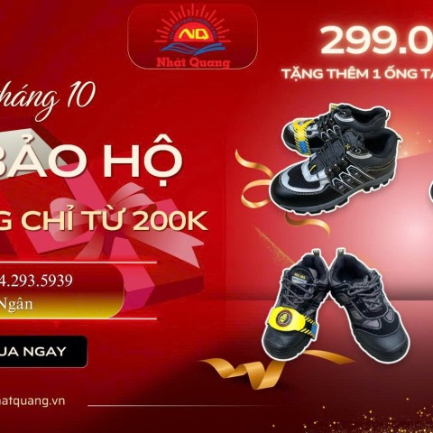 FLASH SALE 10.10 – GIẢM SỐC 50% TOÀN BỘ GIÀY BẢO HỘ TẠI NHỰA NHẬT QUANG