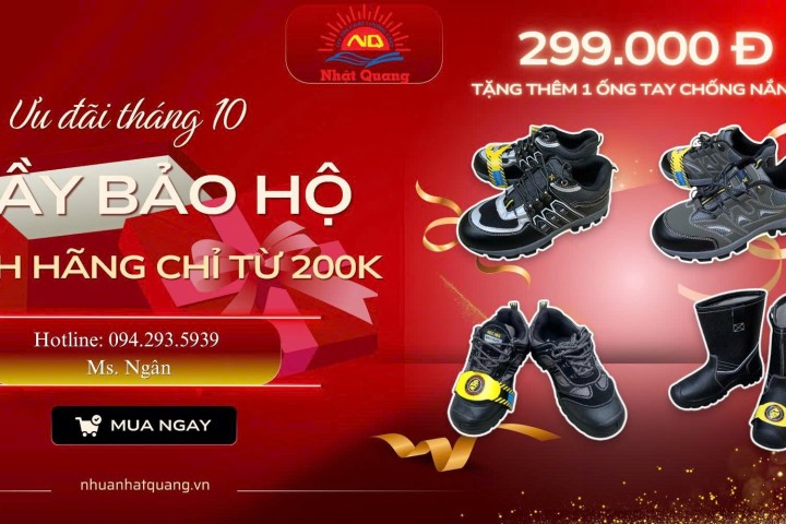 FLASH SALE 10.10 – GIẢM SỐC 50% TOÀN BỘ GIÀY BẢO HỘ TẠI NHỰA NHẬT QUANG