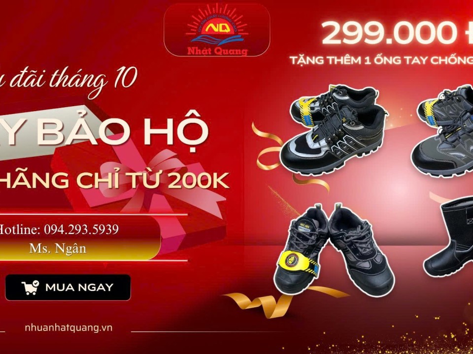 FLASH SALE 10.10 – GIẢM SỐC 50% TOÀN BỘ GIÀY BẢO HỘ TẠI NHỰA NHẬT QUANG