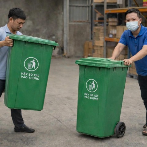 Thùng rác có bánh xe giúp tối ưu vận hành ra sao?