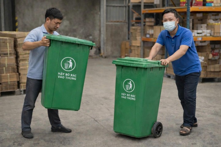 Thùng rác có bánh xe giúp tối ưu vận hành ra sao?