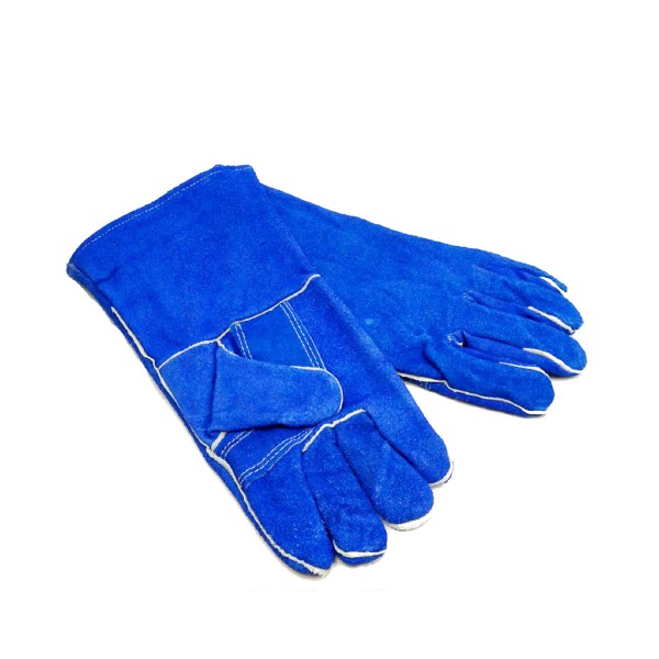 Găng da dài – da lộn mềm chống nóng EU 2 lớp, màu xanh