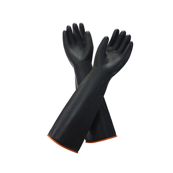 Găng tay cao su chống acid đen dài 35cm