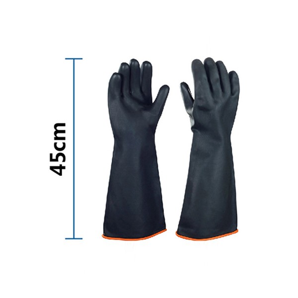 Găng tay cao su chống acid đen dài 45cm