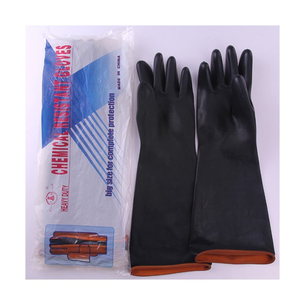 Găng tay cao su chống acid đen dài 35cm