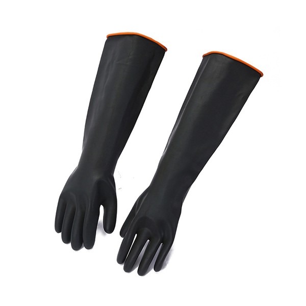 Găng tay cao su chống acid đen dài 35cm