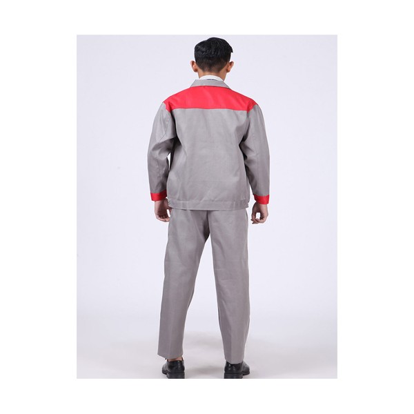 Quần áo bảo hộ kaki phối màu đỏ xám nhập khẩu